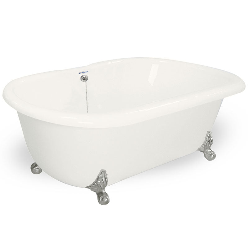 American Bath Factory Celine 70" Bisque AcraStone Tub & Drain, No Faucet Holes