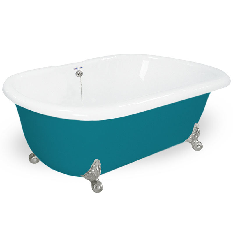 American Bath Factory Celine 70" Splash of Color AcraStone Tub & Drain, 7" Faucet Holes