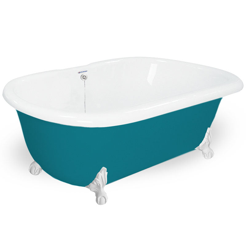 American Bath Factory Celine 70" Splash of Color AcraStone Tub & Drain, No Faucet Holes