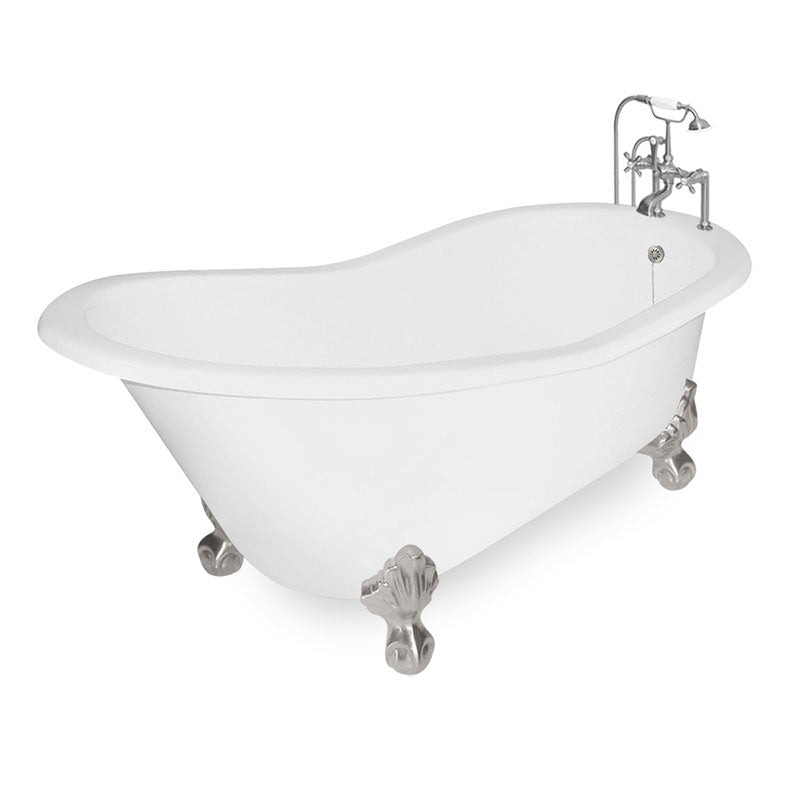 American Bath Factory Wintess 61" White Cast Iron Package