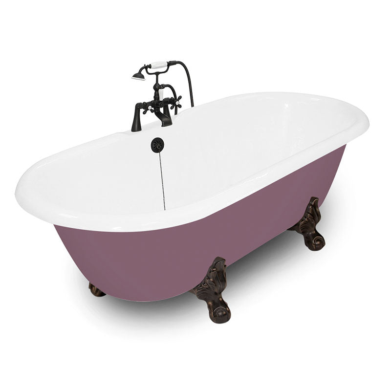 American Bath Factory 67" Winston in Splash of Color with Old World Bronze Finish and F900A Deck Mount