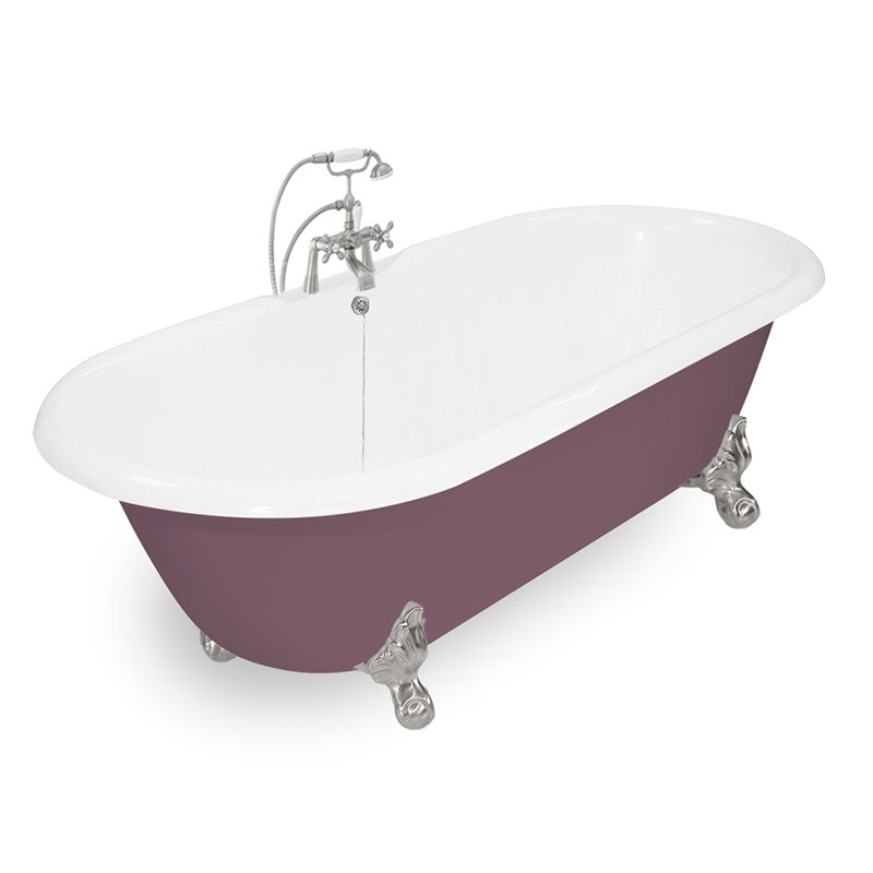 American Bath Factory 67" Winston in Splash of Color with Satin Nickel Finish and F900A Deck Mount