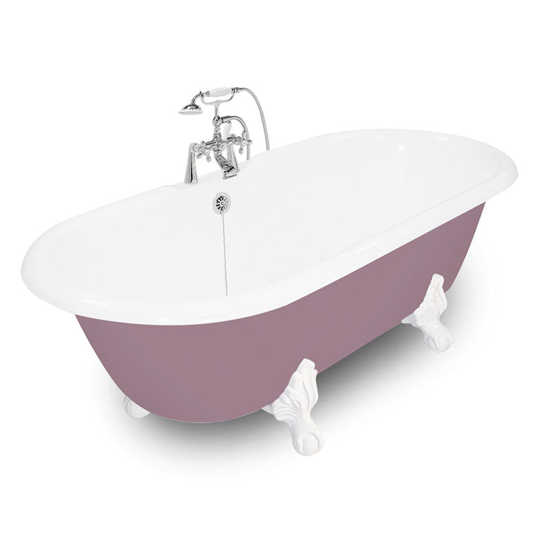 American Bath Factory 67" Winston in Splash of Color with White Finish and F900A Deck Mount