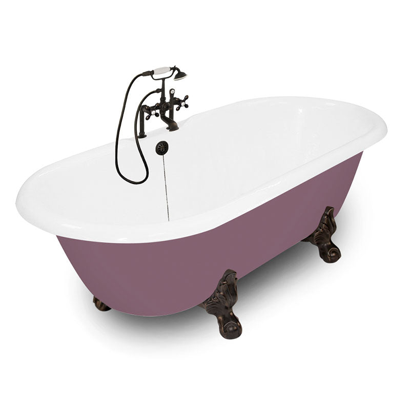 American Bath Factory 67" Winston in Splash of Color with Old World Bronze Finish and F100A Deck Mount