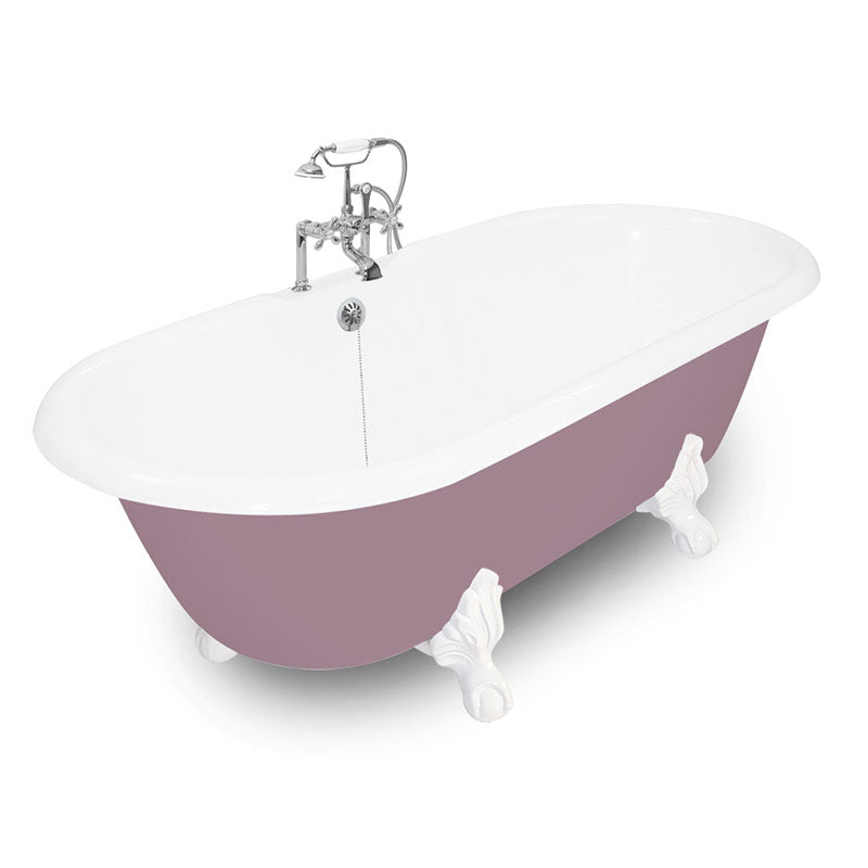 American Bath Factory 67" Winston in Splash of Color with White Finish and F100A Deck Mount