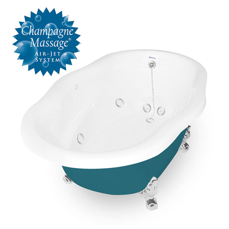 American Bath Factory Whirlpool Caspian 72" Splash of Color AcraStone Tub & Drain , No Faucet Holes