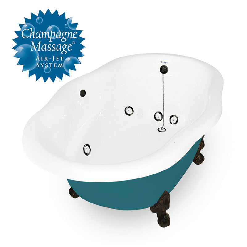 American Bath Factory Whirlpool Caspian 72" Splash of Color AcraStone Tub & Drain , 7" Faucet Holes
