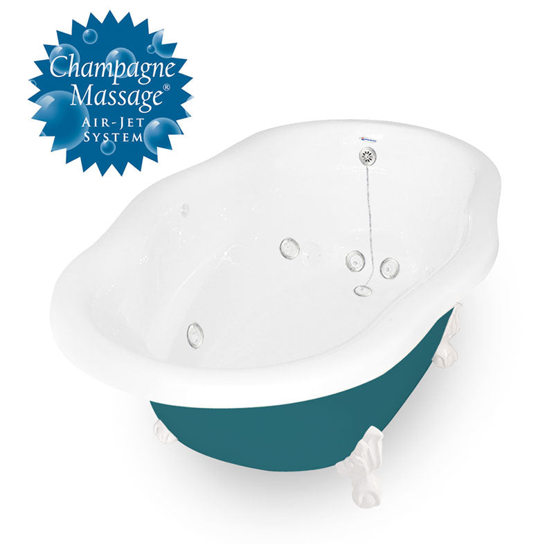 American Bath Factory Whirlpool Caspian 72" Splash of Color AcraStone Tub & Drain , 7" Faucet Holes