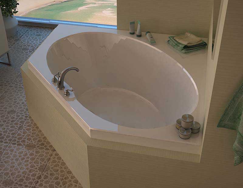 Venzi Stella 60 x 60 Corner Soaking Bathtub with Center Drain By Atlantis
