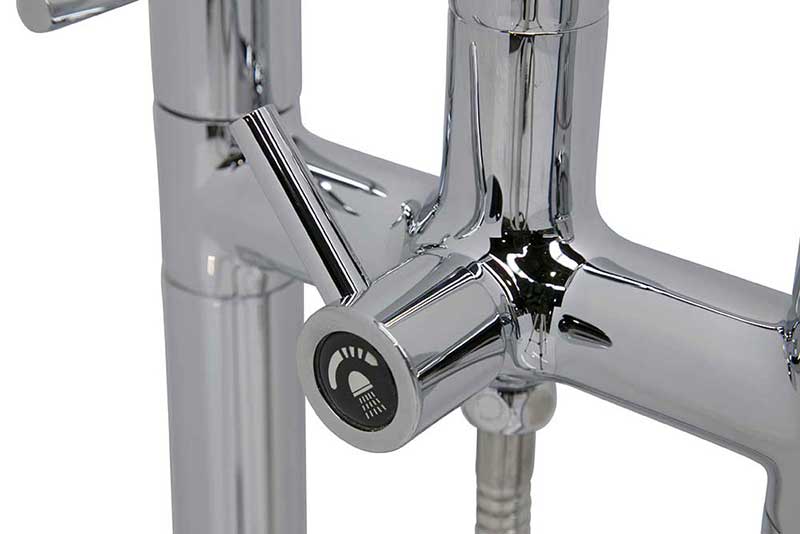 Anzzi Sol Series 3-Handle Freestanding Claw Foot Tub Faucet with Hand shower in Polished Chrome 7