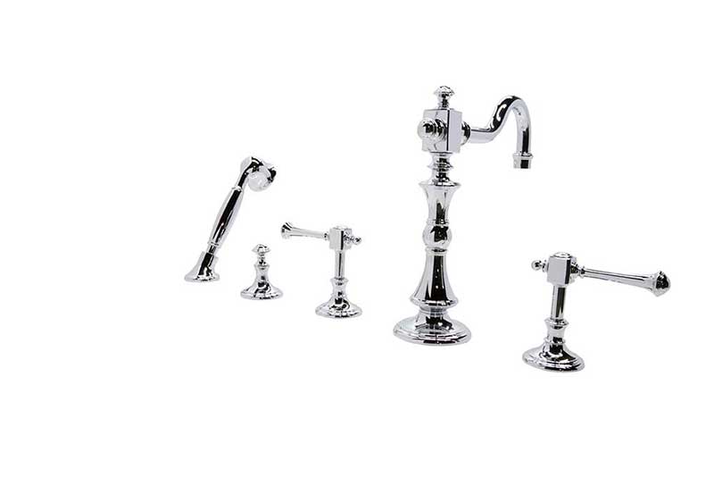 Anzzi Kitt Series 3-Handle Roman Bathtub Faucet with Shower Wand in Polished Chrome 7