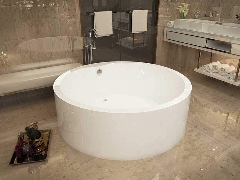 Anzzi Rotunda 59 in. One Piece Acrylic Freestanding Bathtub in Glossy White 2