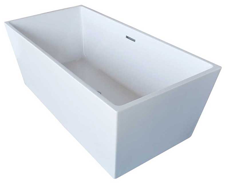 Anzzi Fjord 5.6 ft. Acrylic Freestanding Non-Whirlpool Bathtub in White and Sol Series Faucet in Chrome 2