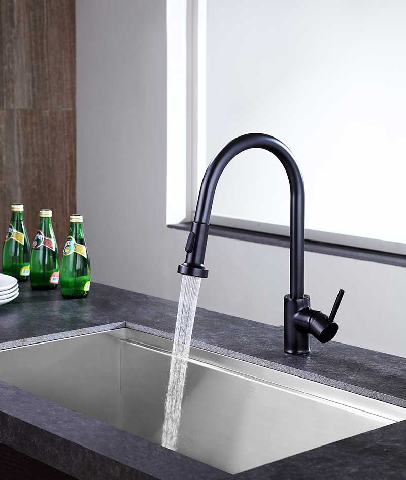 Anzzi Somba Single-Handle Pull-Out Sprayer Kitchen Faucet in Oil Rubbed Bronze KF-AZ213ORB 10