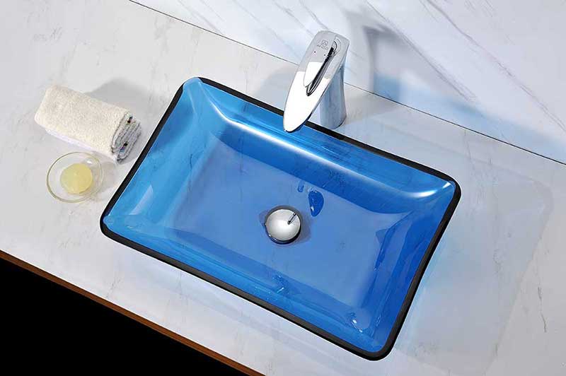 Anzzi Harmony Series Deco-Glass Vessel Sink in Cloud Blue 9