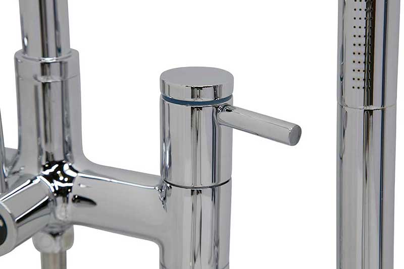 Anzzi Sol Series 3-Handle Freestanding Claw Foot Tub Faucet with Hand shower in Polished Chrome 8