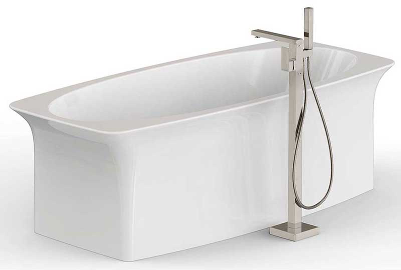 Anzzi Dawn Series 2-Handle Freestanding Claw Foot Tub Faucet with Hand shower in Brushed Nickel 2