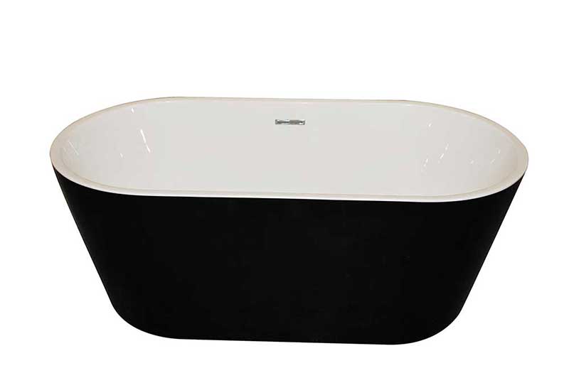 Anzzi Dualita 5.8 ft. Acrylic Freestanding Non-Whirlpool Bathtub in Black and Sens Series Faucet in Chrome 2