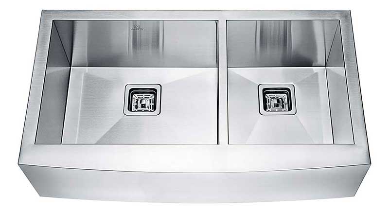Anzzi ELYSIAN Series 36 in. Farm House 60/40 Dual Basin Handmade Stainless Steel Kitchen Sink 2