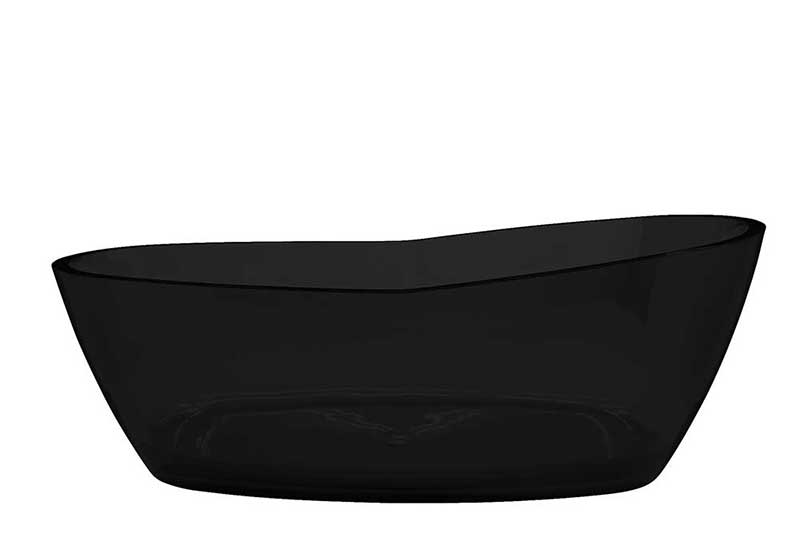 Anzzi Ember 5.4 ft. Man-Made Stone Freestanding Non-Whirlpool Bathtub in Midnight Black and Kase Series Faucet in Chrome 3