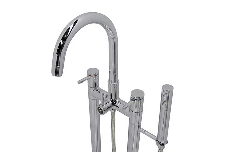 Anzzi Sol Series 3-Handle Freestanding Claw Foot Tub Faucet with Hand shower in Polished Chrome 5