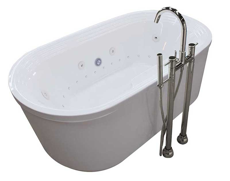 Anzzi Sol Series 3-Handle Freestanding Claw Foot Tub Faucet with Hand shower in Brushed Nickel 2
