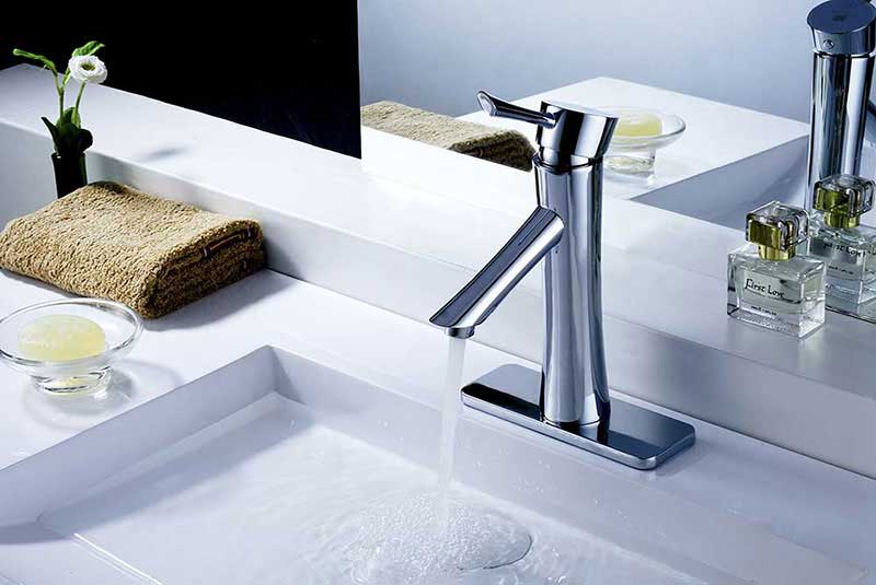 Anzzi Sage Single Handle Bathroom Sink Faucet in Polished Chrome 6