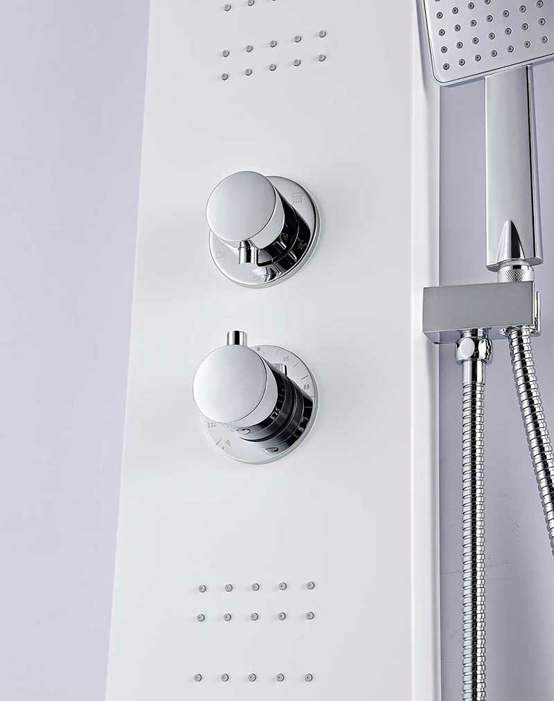 Anzzi ARENA Series 60 in. Full Body Shower Panel System with Heavy Rain Shower and Spray Wand in White 5