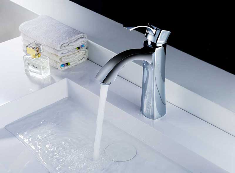 Anzzi Rhythm Series Single Handle Bathroom Sink Faucet in Polished Chrome 4