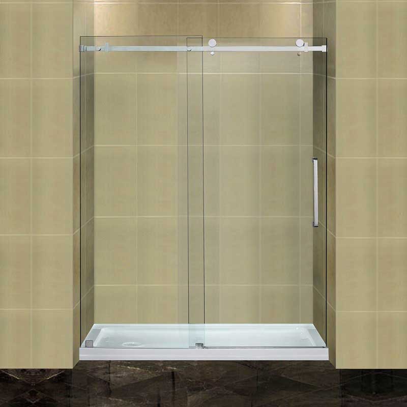 Aston Completely Frameless Sliding Shower Door with Low-Profile Base