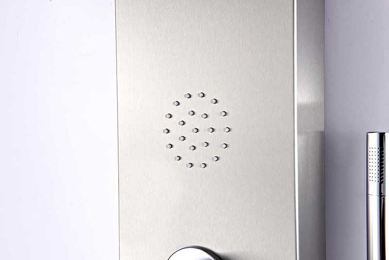 Anzzi STARLET Series 64 in. Full Body Shower Panel System with Heavy Rain Shower and Spray Wand in Brushed Steel