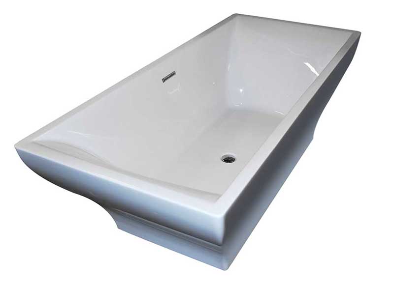 Anzzi Vision 70.4 in. One Piece Acrylic Freestanding Bathtub in Glossy White 4