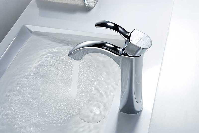 Anzzi Rhythm Series Single Handle Bathroom Sink Faucet in Polished Chrome 7