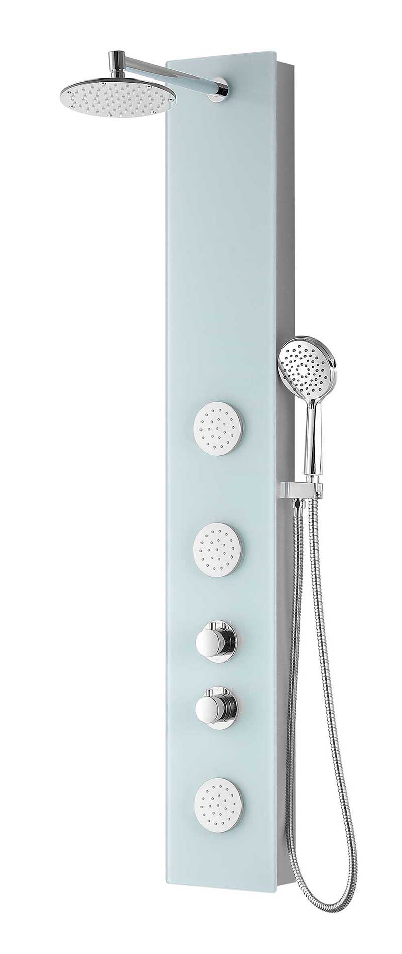 Anzzi MARE Series 60 in. Full Body Shower Panel System with Heavy Rain Shower and Spray Wand in White