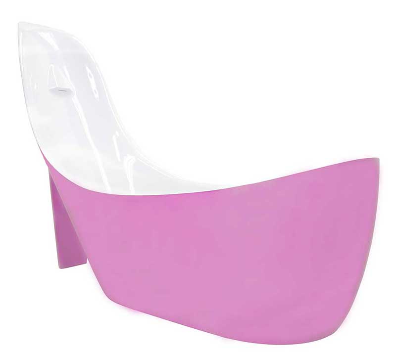 Anzzi Gala 80 in. One Piece Acrylic Freestanding Bathtub in Glossy Pink and White  4