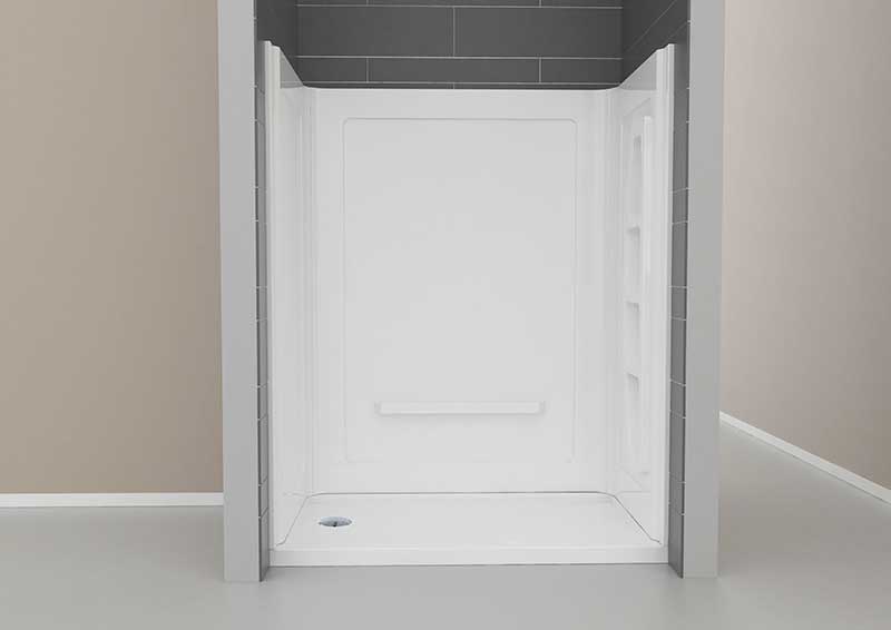 Anzzi Rose 60 in. x 36 in. x 74 in. 3-piece DIY Friendly Alcove Shower Surround in White
