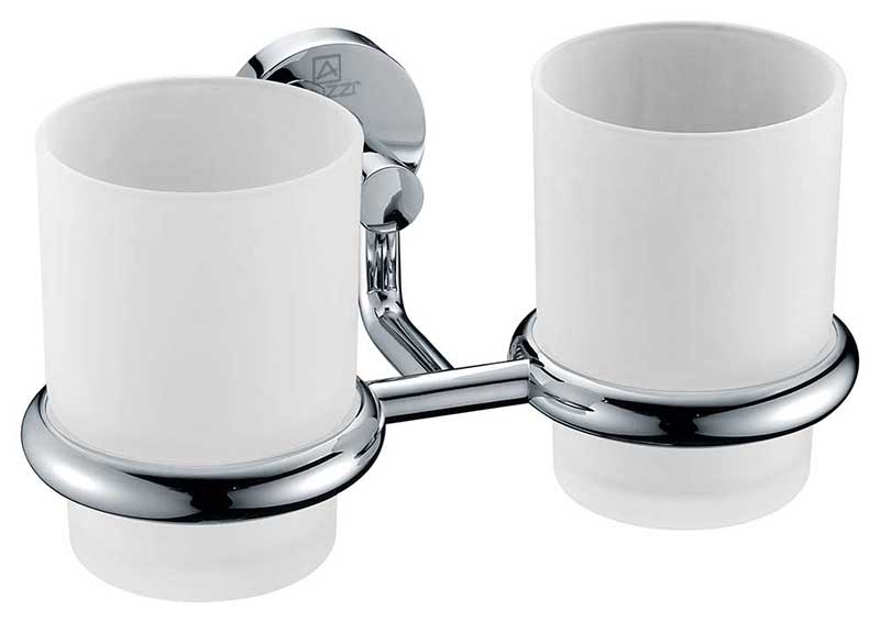 Anzzi Caster Series Double Toothbrush holder in Polished Chrome