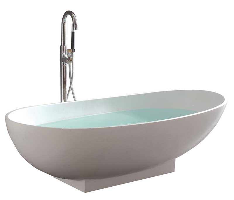 Control Brand True Solid Surface Grace 70.88" x 32.25" Soaking Bathtub