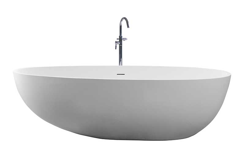 Control Brand True Solid Surface Pebble 70.88" x 35.5" Soaking Bathtub