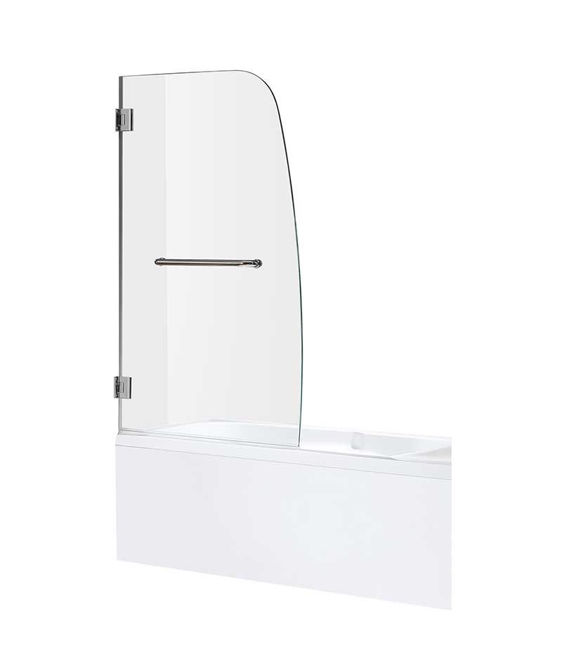 Anzzi Vensea Series 34 in. by 58 in. Frameless Hinged Tub Door in Chrome SD-AZ8074-01CH 5