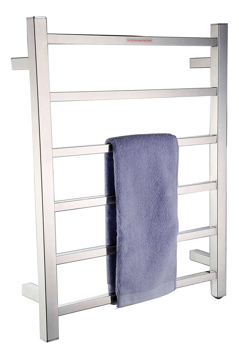 Anzzi Charles Series 6-Bar Stainless Steel Wall Mounted Electric Towel Warmer Rack in Polished Chrome 6