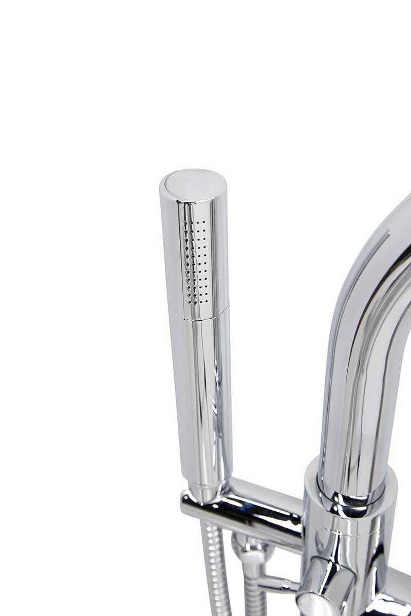 Anzzi Kros Series 2-Handle Freestanding Claw Foot Tub Faucet with Hand shower in Polished Chrome 9