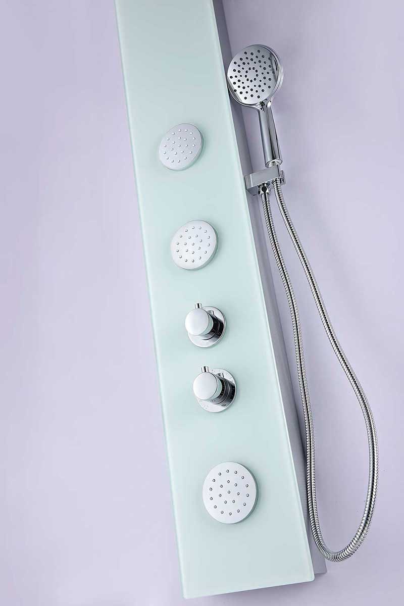 Anzzi MARE Series 60 in. Full Body Shower Panel System with Heavy Rain Shower and Spray Wand in White 3