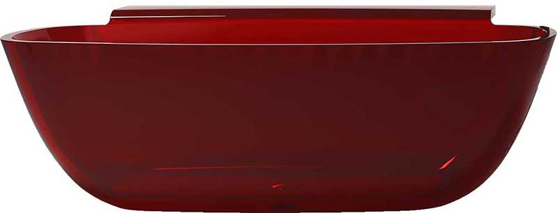 Anzzi Vida 5.2 ft. Man-Made Stone Freestanding Non-Whirlpool Bathtub in Deep Red and Sol Series Faucet in Chrome 3