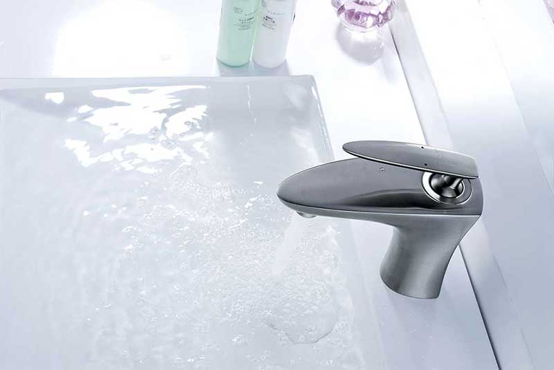 Anzzi Tone Series Single Handle Bathroom Sink Faucet in Brushed Nickel 7