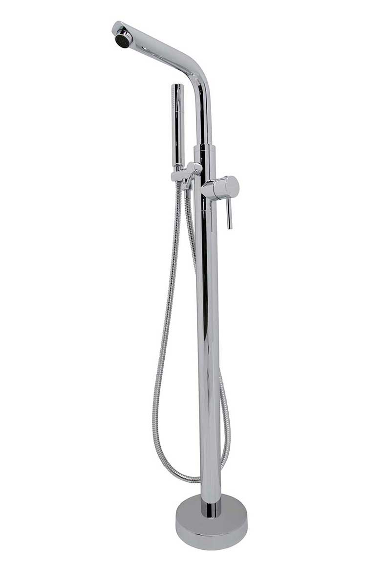 Anzzi Sens Series 2-Handle Freestanding Claw Foot Tub Faucet with Hand shower in Polished Chrome 11