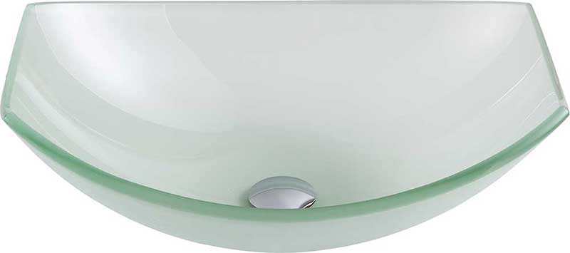 Anzzi Pendant Series Deco-Glass Vessel Sink in Lustrous Frosted with Enti Faucet in Polished Chrome 2
