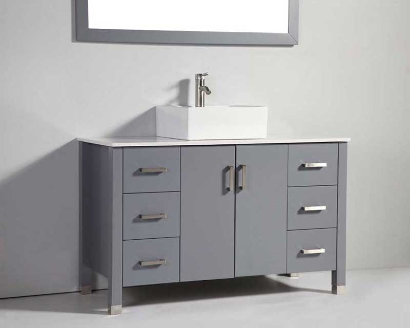 Legion Furniture 48" Solid Wood Sink Vanity with Mirror and Faucet 3