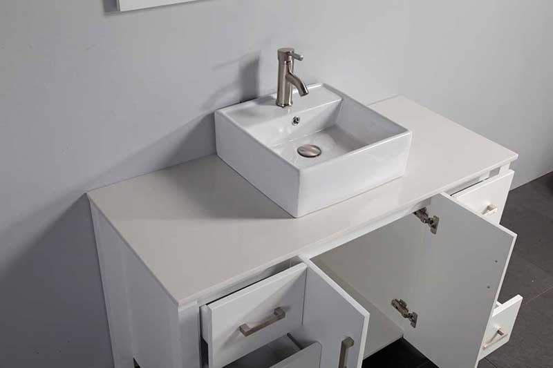Legion Furniture 48" Solid Wood Sink Vanity With Mirror And Faucet White 3