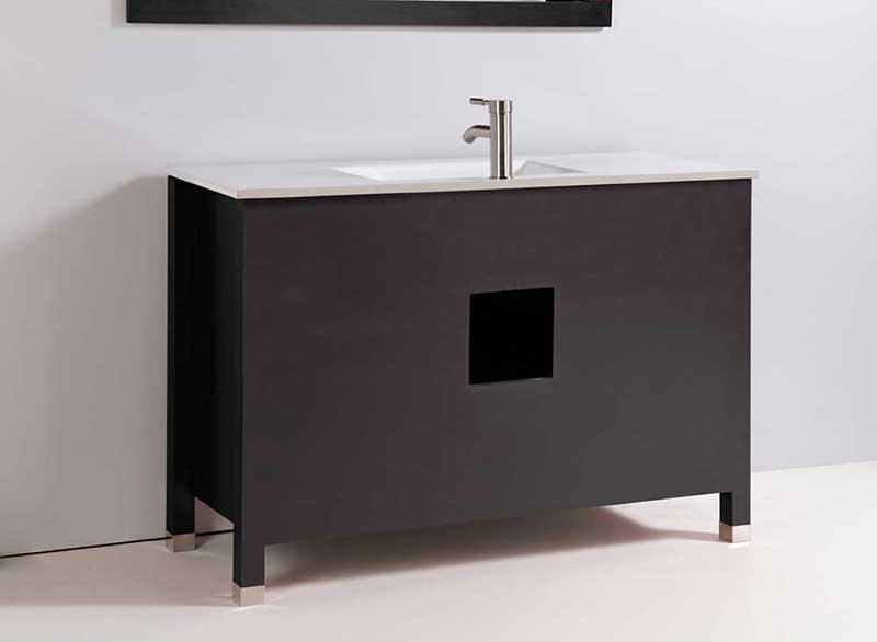 Legion Furniture 48" Solid Wood Sink Vanity With Mirror And Faucet Espresso 2